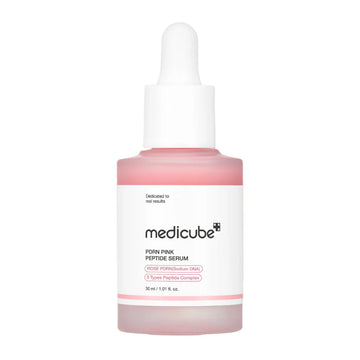 Frasco do sérum Medicube PDRN Pink Peptide 30 ml Glowthie em fundo branco, Loja de Cosmética Coreana em Portugal
