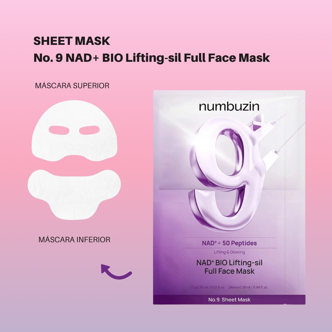 No. 9 NAD+ BIO Lifting-sil Full Face Mask NUMBUZIN  Glowthie