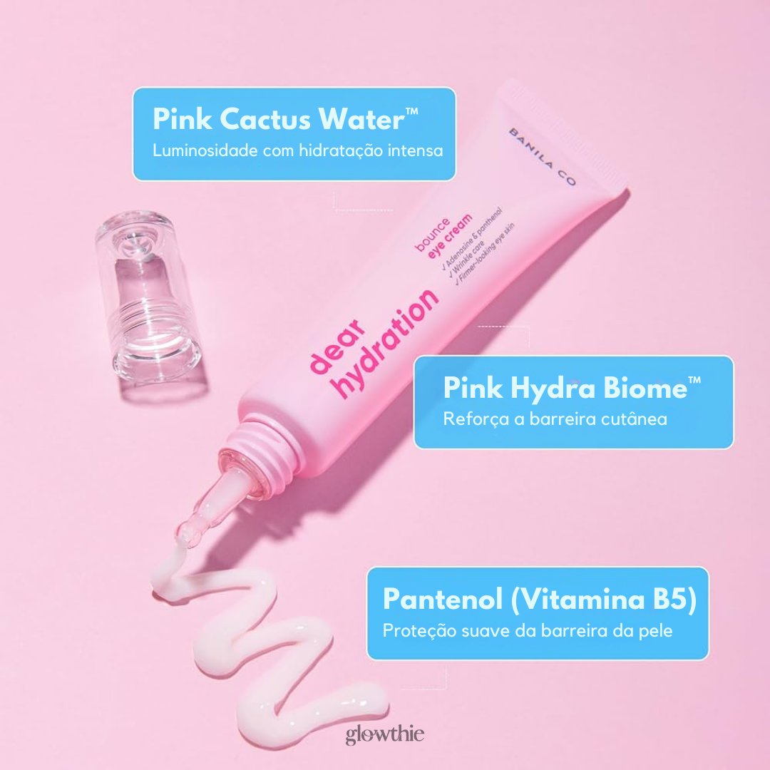 Textura leve e sedosa do creme Banila Co Dear Hydration Bounce Eye Cream.
