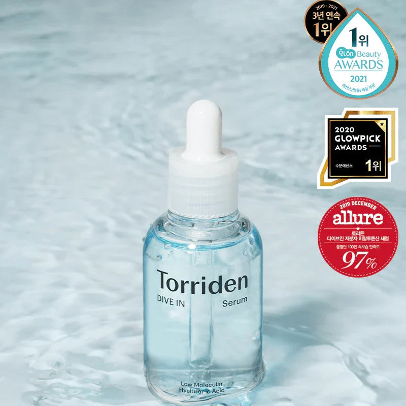 frasco da Dive-in Low Molecular Hyaluronic Acid Serum da torriden.