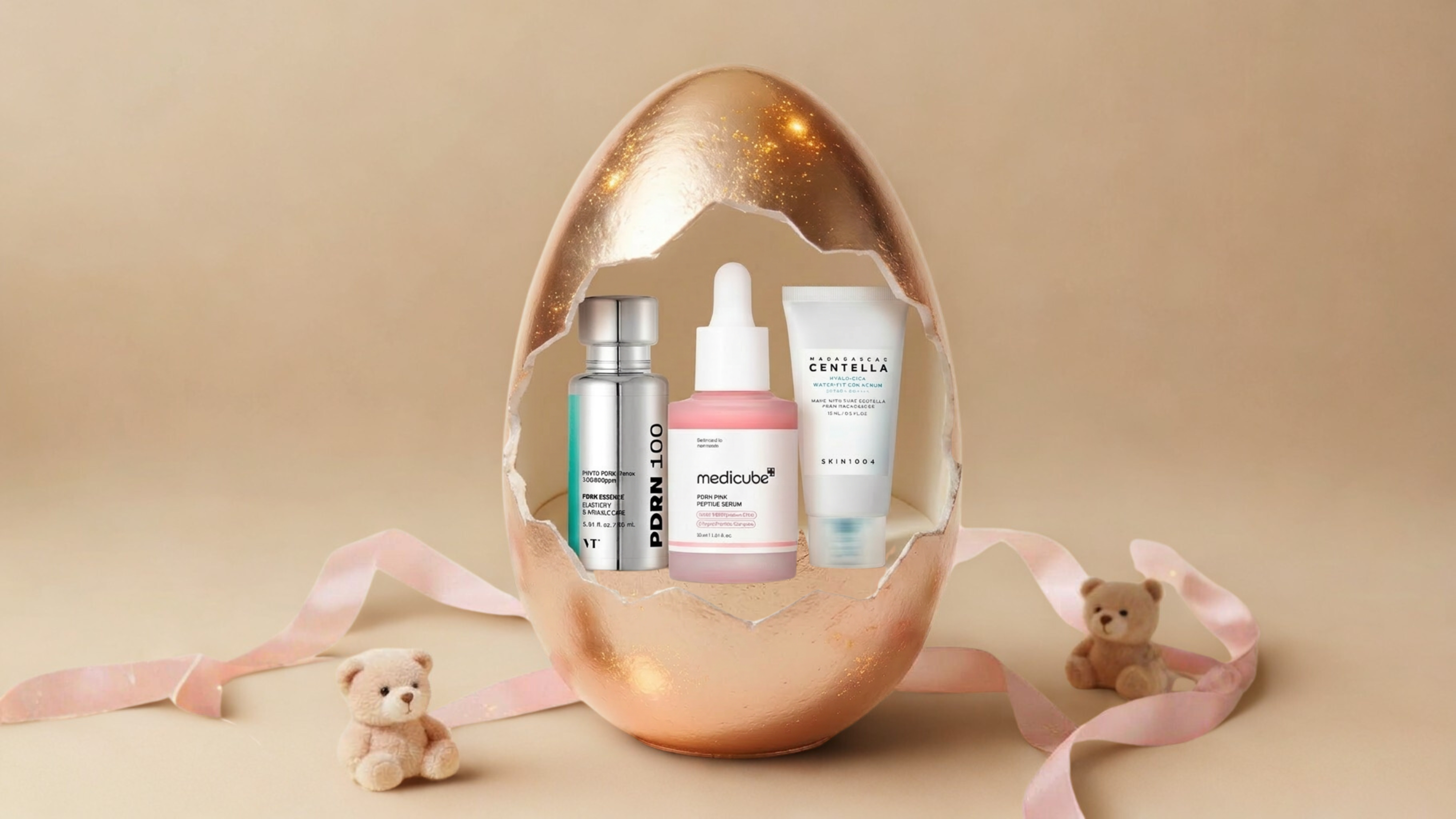 ovo de pascoa de k-beauty aberto