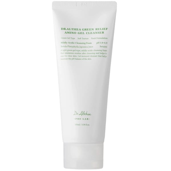 Textura leve e espumosa do Dr. Althea Green Relief Amino Gel Cleanser.