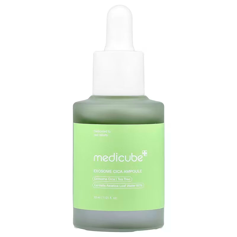 Ampola Medicube Exosome Cica Tea Tree 40ml – cuidado intensivo para pele sensível. Disponível na Glowthie – loja de cosmética coreana em Portugal