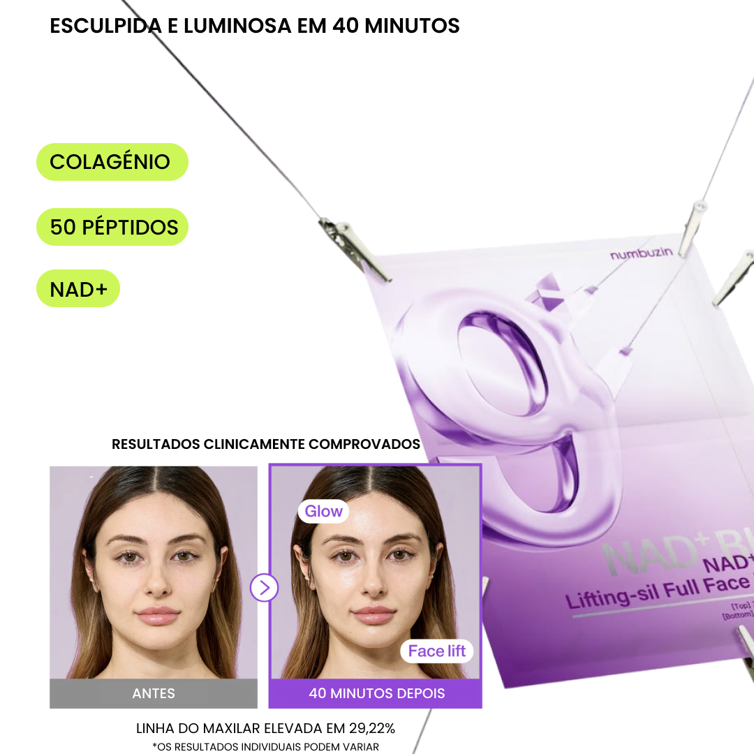 máscara lifting numbuzin antes e depois