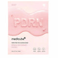 Embalagem rosa da Medicube PDRN Pink Vita Coating Mask, com o logótipo em relevo na superfície. Destaca benefícios de elasticidade, luminosidade e hidratação.