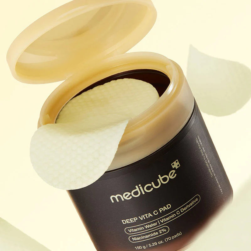 Pads vitaminados Medicube Deep Vita C – clareiam manchas, uniformizam o tom e iluminam com Glowthie