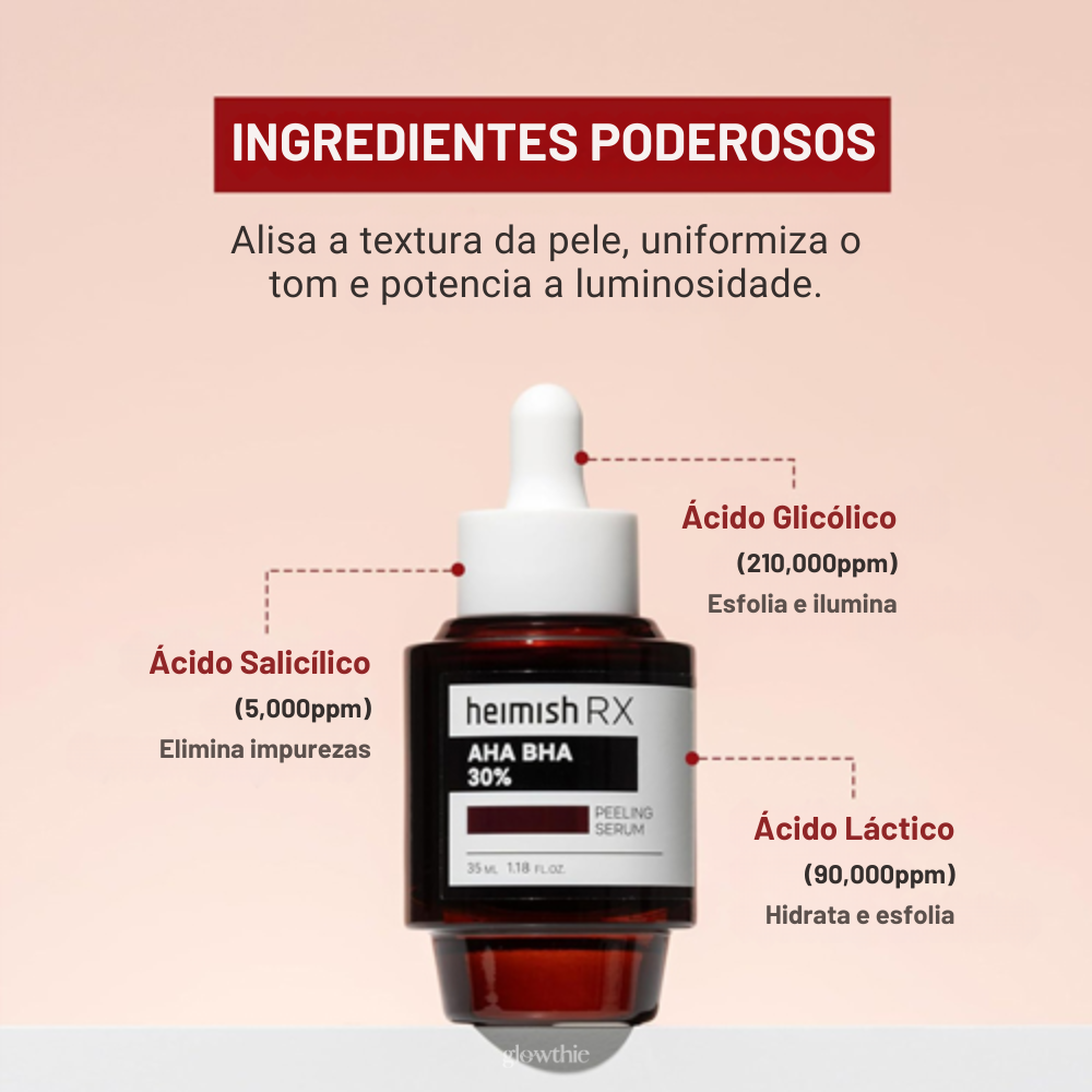 Cuidado K-Beauty para esfoliação suave e eficaz. Aplicação do Heimish RX AHA BHA Peeling Serum – tratamento noturno para pele renovada e saudável. Disponível na Glowthie Portugal.
