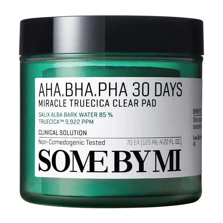 Pote verde de SOME BY MI AHA BHA PHA 30 Days Miracle Truecica Clear Pad sul-coreano