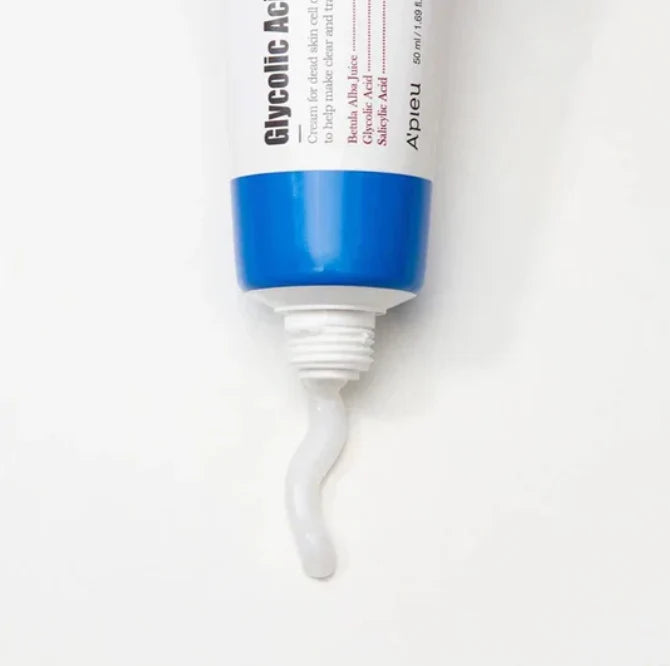 Textura cremosa do A’PIEU Glycolic Acid Cream com AHA