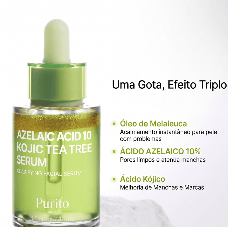 Aplicação do sérum PURITO anti-manchas no rosto
