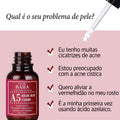 Aplicação do sérum ácido azelaico Cos De Baha no rosto