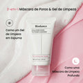 Aplicações 2 em 1 do cleanser Biodance como máscara ou gel