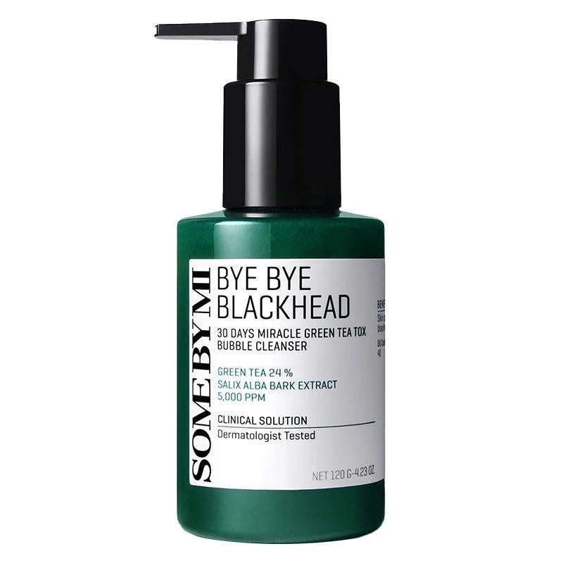 Bye Bye Blackhead Miracle Green Tea Tox Bubble Cleanser Somebymi  Glowthie