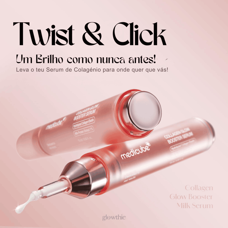 Textura leve e de rápida absorção do sérum Collagen Glow Booster, com PDRN, da Medicube - ideal para iluminar e hidratar a pele