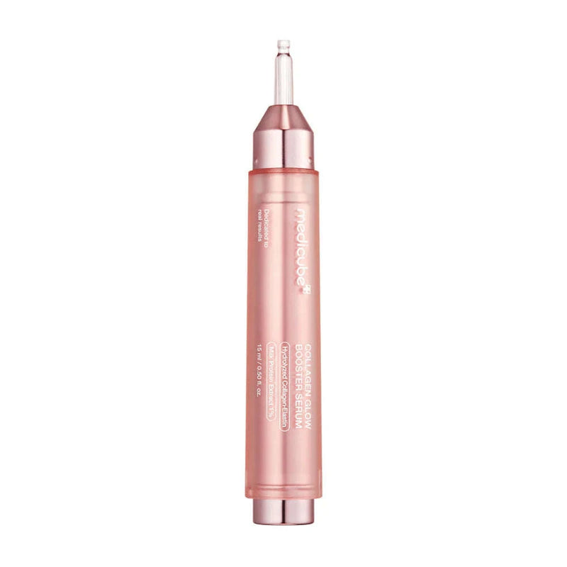 sérum iluminador Medicube Collagen Glow Booster com PDRN. fórmula hidratante e efeito antienvelhecimento 