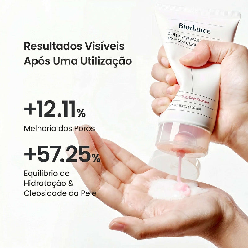 Pele limpa e suave após uso do Biodance cleanser 2 em 1