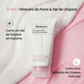Aplicações 2 em 1 do cleanser Biodance como máscara ou gel