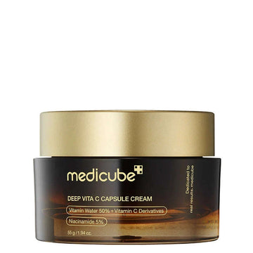 Medicube Deep Vita C Capsule Cream com 50% Sea Buckthorn, vitaminas C, E, niacinamida. Glowthie garante autenticidade