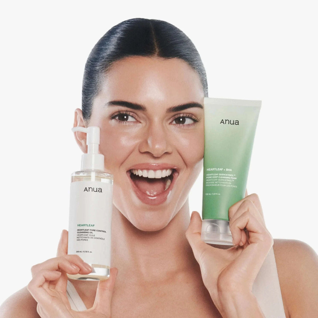 DUPLA LIMPEZA: Heartleaf Pore Control Cleansing Oil + Cleansing Foam Glowthie  Limpeza Facial Anua Glowthie Portugal