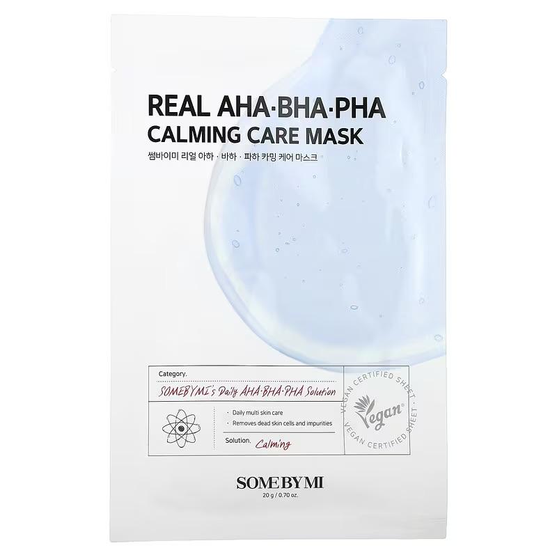 Real AHA BHA PHA Calming Care Mask Somebymi  Glowthie