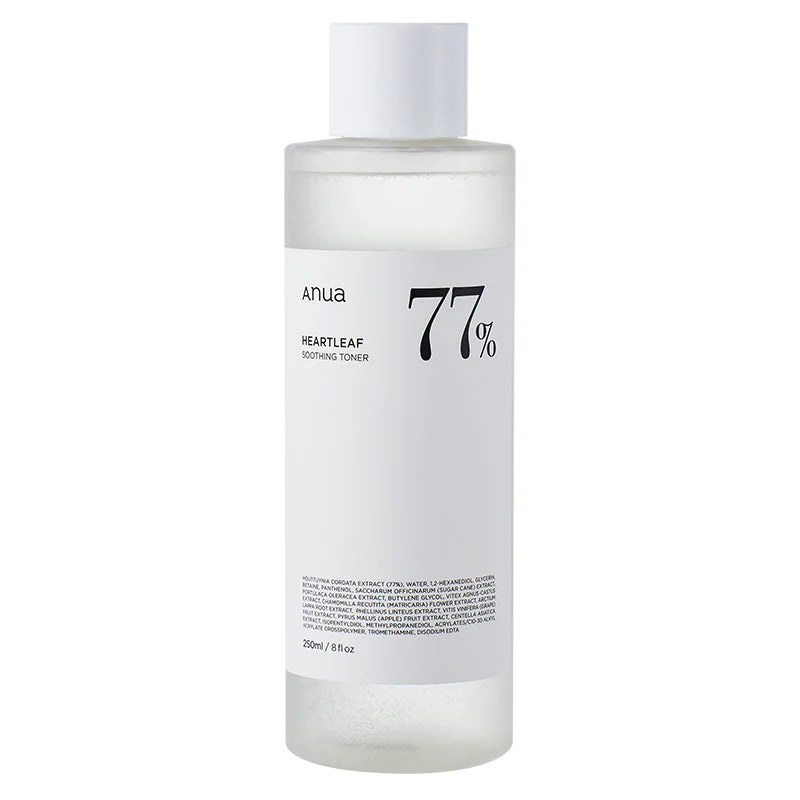 Tónico ANUA Heartleaf 77% Soothing Toner 250ml para acalmar e hidratar a pele sensível

