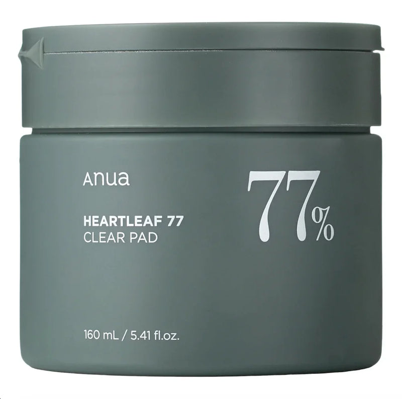 Pote de Anua Heartleaf 77 Clear Pad 160ml, cosmético coreano para cuidados com a pele.