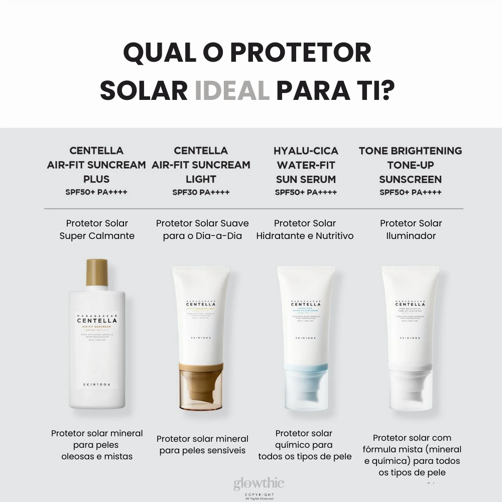 Qual o protetor solar da marca coreana SKIN1004 ideal para ti ?