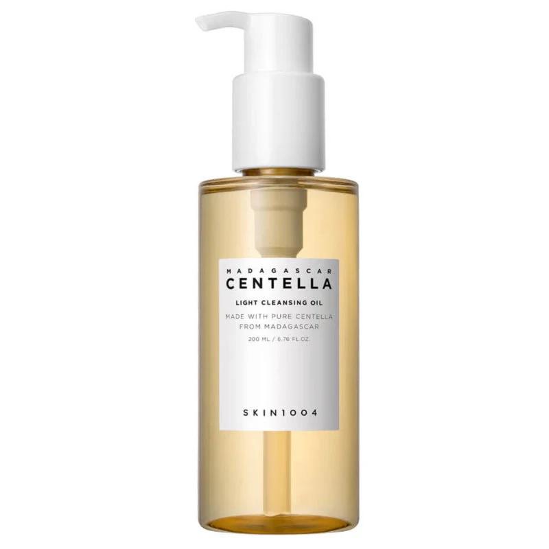 Óleo de limpeza SKIN1004 Centella Madagascar em frasco de 200ml – ideal para remover maquilhagem e impurezas com suavidade.