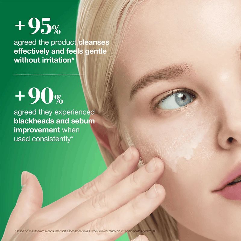 resultados do oleo de limpeza Heartleaf Pore Control Cleansing Oil da ANUA sobre a irritação, pontos negros e sebo. Melhorias em 95% e 90% respetivamente