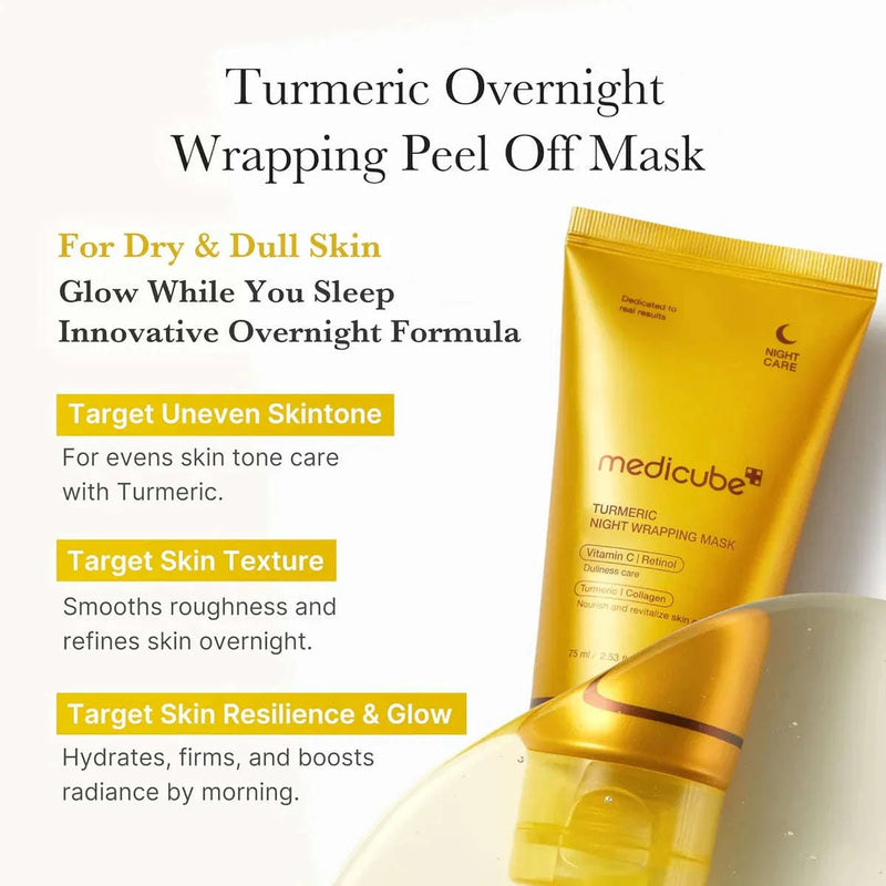 MEDICUBE Kojic Acid Turmeric Night Wrapping Mask 
