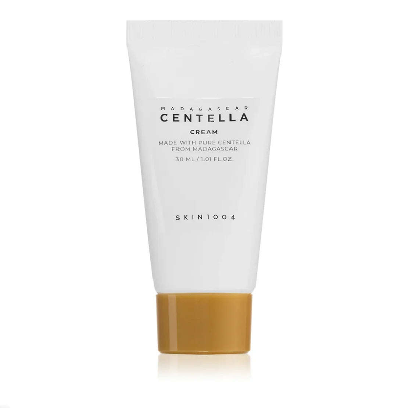 Creme facial Skin1004 Centella Madagascar, embalagem 30ml para cuidados com a pele coreana.