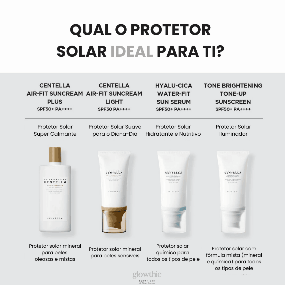 Qual o protetor solar da marca coreana SKIN1004 ideal para ti ?