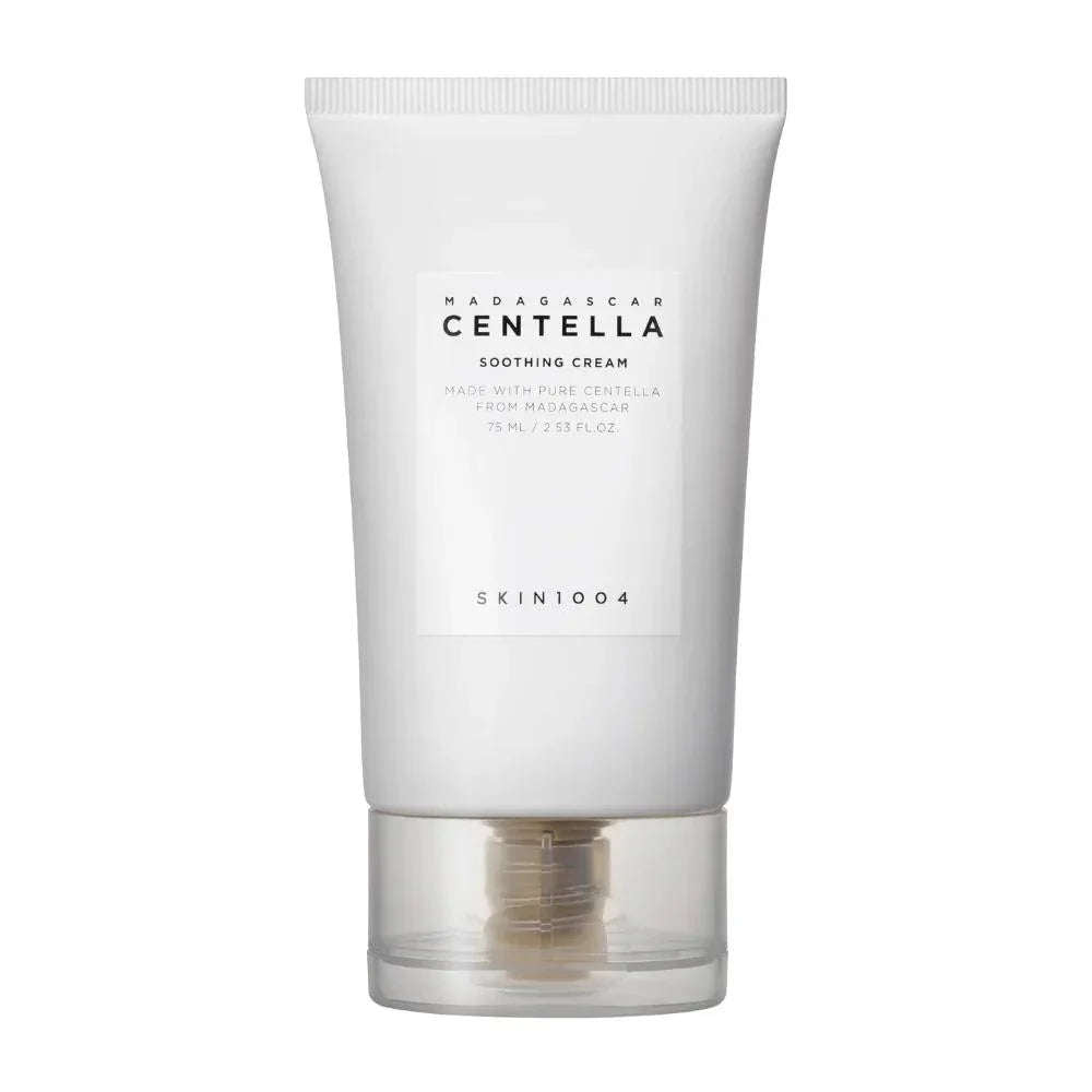 Creme calmante facial Madagascar Centella Skin1004 em tubo branco, 75ml.