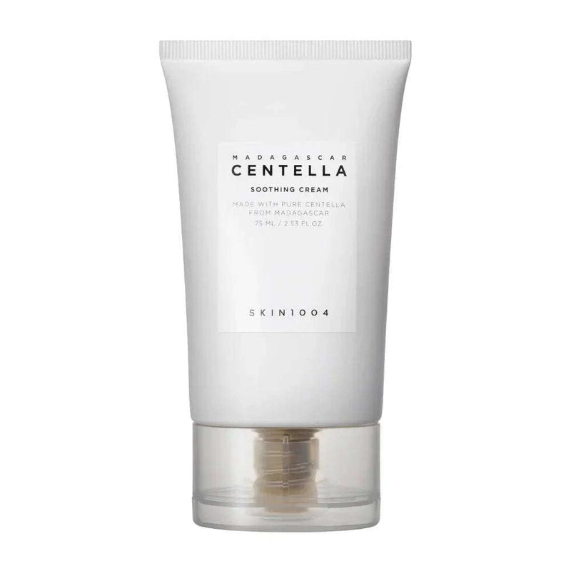 Creme calmante facial Madagascar Centella Skin1004 em tubo branco, 75ml.