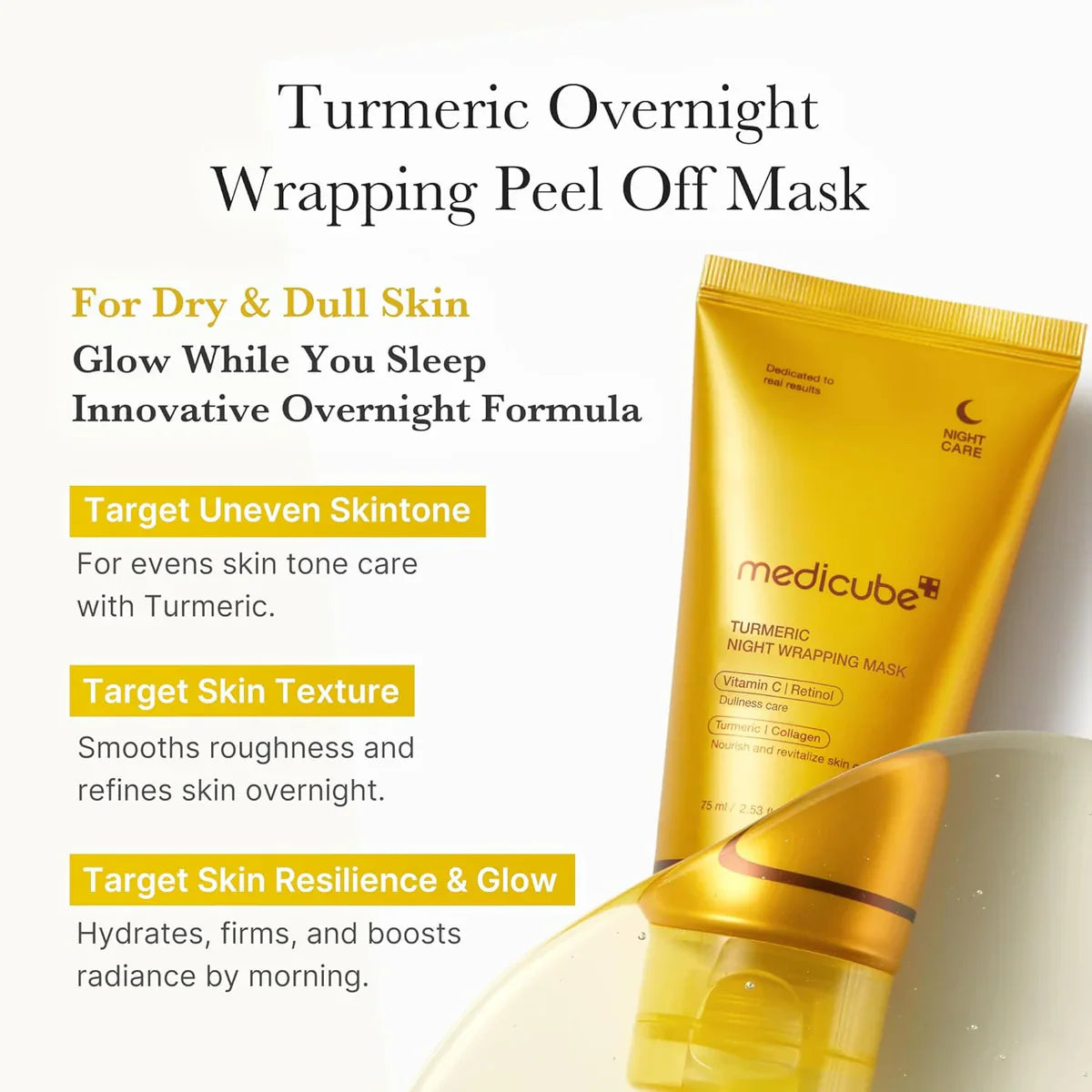 MEDICUBE Kojic Acid Turmeric Night Wrapping Mask 