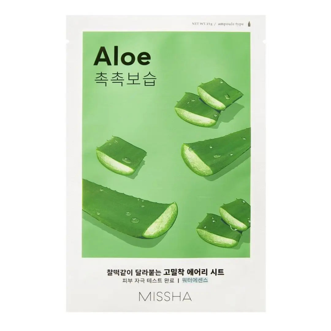 Embalagem da Máscara Facial Airy Fit Aloe Vera da Missha