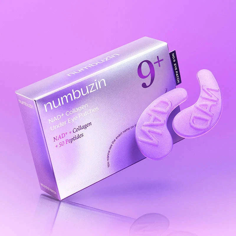 No.9 NAD+ Eye Patches NUMBUZIN  Glowthie Patches olhos colagénio NAD+ antes depois olheiras
