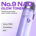 Pele luminosa e hidratada após uso do Numbuzin No.9 Toner