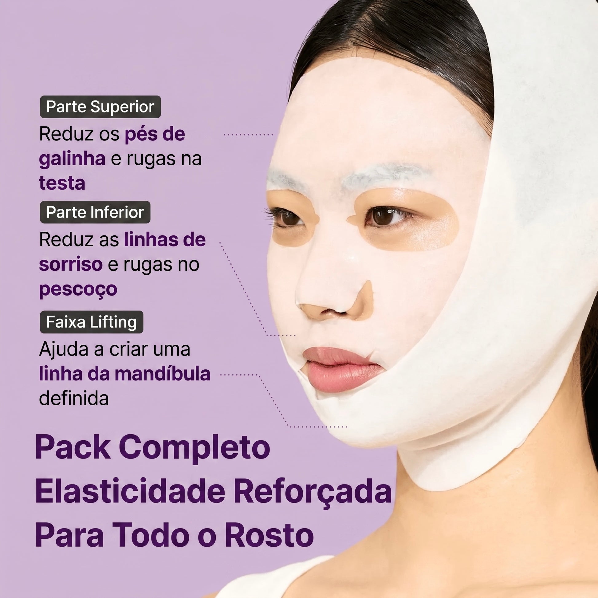 Aplicação 2 da máscara lifting Numbuzin No.9 no rosto