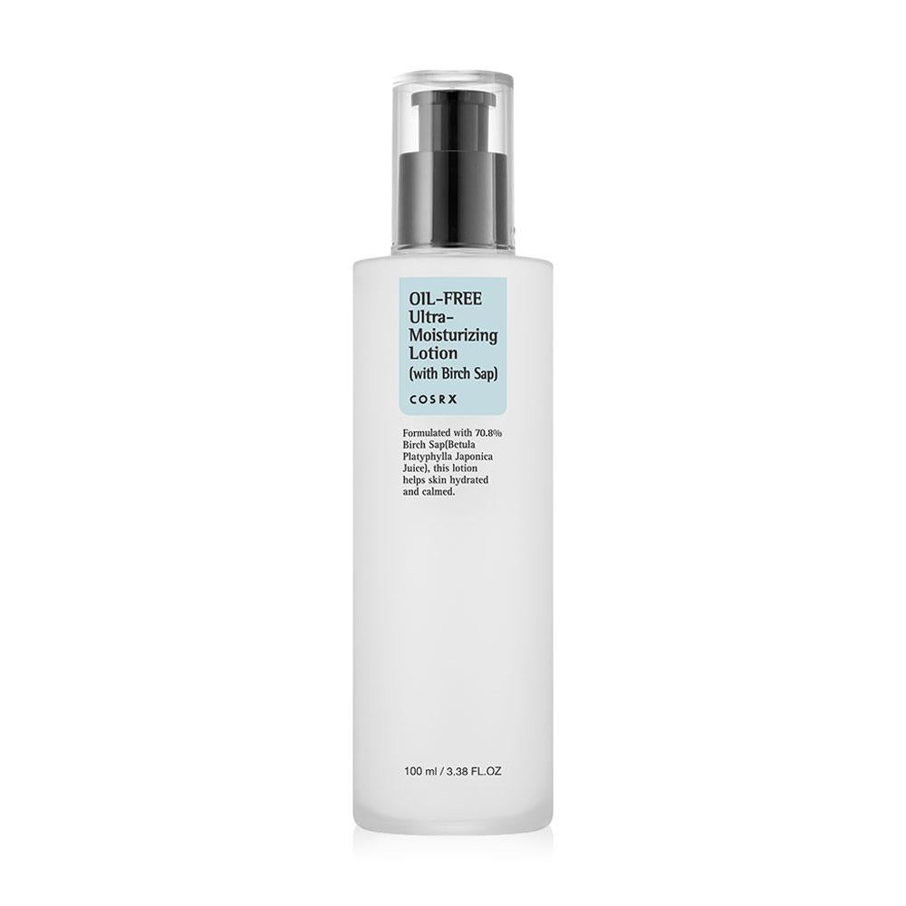 Loção facial hidratante coreana oil-free COSRX com seiva de bétula, 100ml.