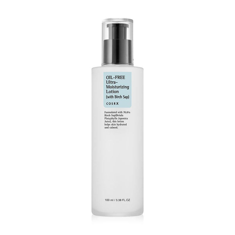 Loção facial hidratante coreana oil-free COSRX com seiva de bétula, 100ml.