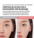 Pele luminosa com efeito rosado após uso do Medicube Tone-Up Sun Cream


