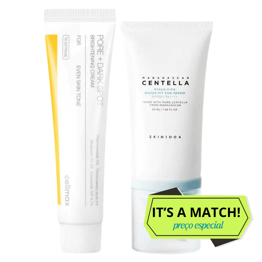 Pore+Dark Spot Brightening Cream + Hyalu-Cica Water-Fit Sun Serum SPF50+ Glowthie  Kits Glowthie Glowthie Portugal