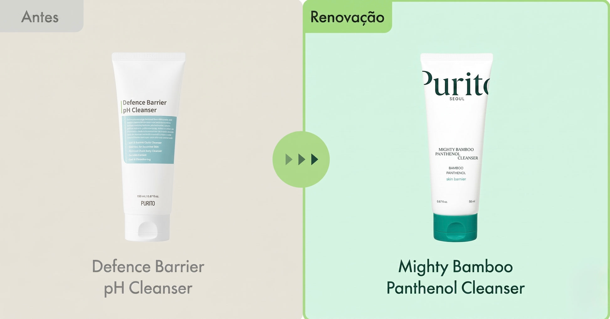 Embalagem do Purito Mighty Bamboo Panthenol Cleanser 150ml