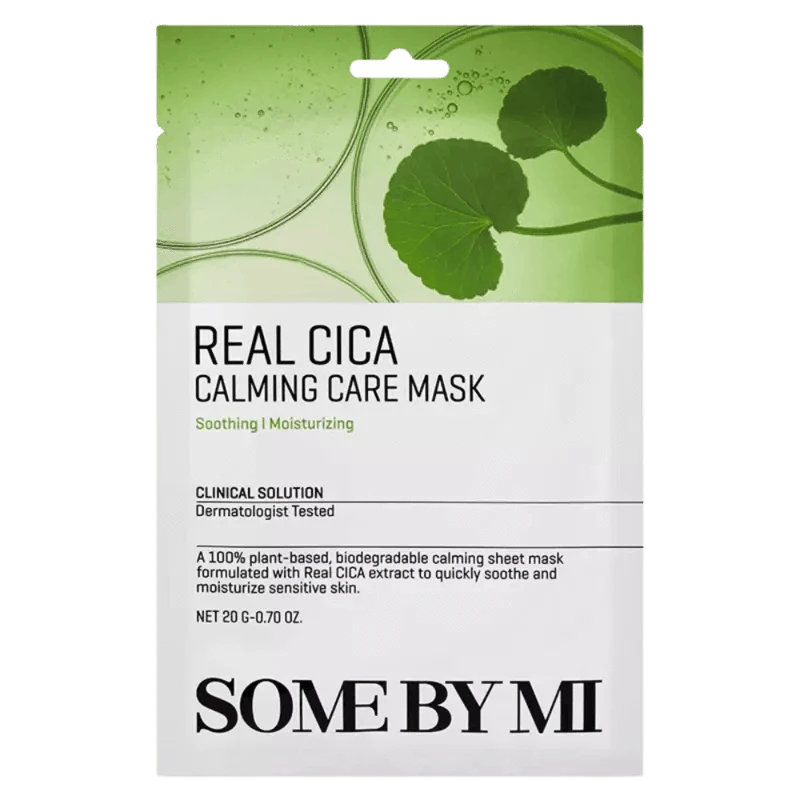 Máscara calmante com centella asiática Real Cica Calming Care Mask. Disponível na Glowthie – loja de cosmética coreana em Portugal.