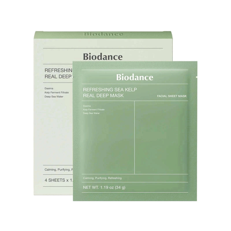 Refreshing Sea Kelp Real Deep Mask - Biodance- Pack-4x34g- Glowthieportugal