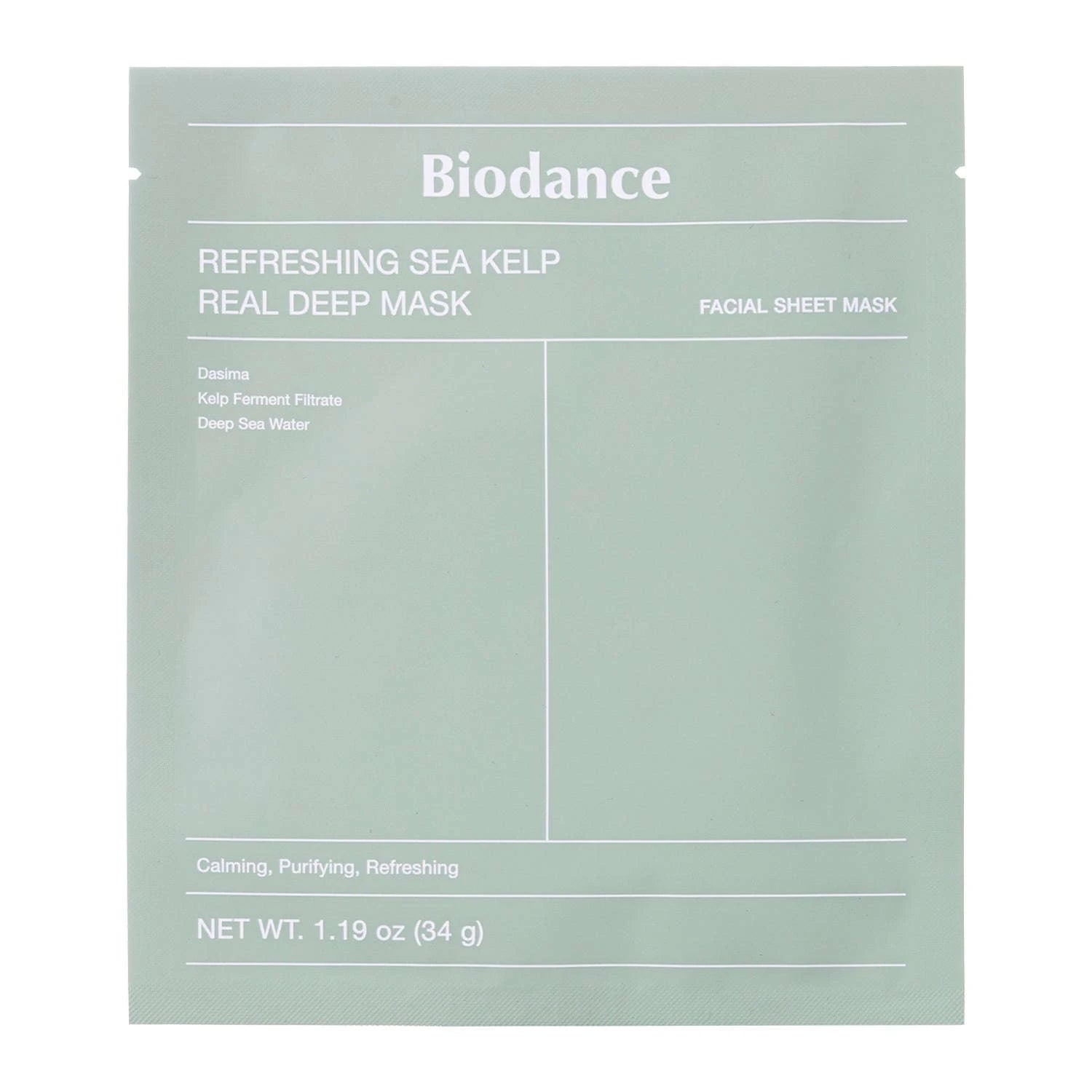 Refreshing Sea Kelp Real Deep Mask - Biodance- 1pc-34g- Glowthieportugal