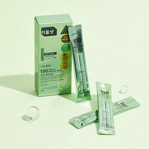 Aplicação do Reti-A Reedle Shot 100 no rosto – suaviza textura e refina poros. Disponível na Glowthie – loja de cosmética coreana em Portugal