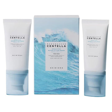Madagascar Centella Hyalu-Cica Water-Fit Sun Serum TWIN PACK Skin1004  Glowthie