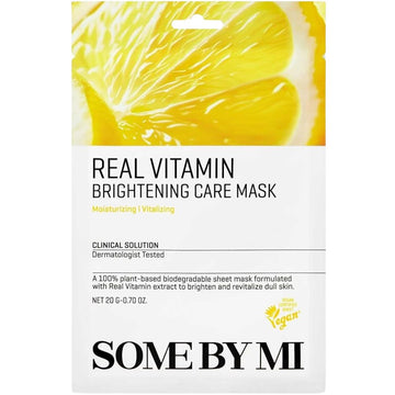 Máscara energizante Real Vitamin Brightening Care Mask com complexo vitamínico. Disponível na Glowthie – loja de cosmética coreana em Portugal